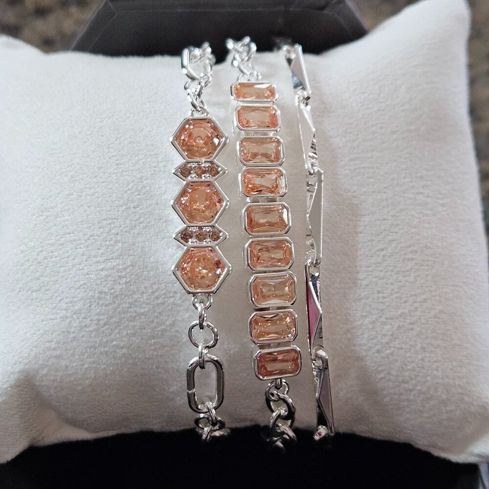 Bomb Party RBP8052 "Chasing My Dreams Daily" Dark Smokey Topaz CZ Luxe Bracelets